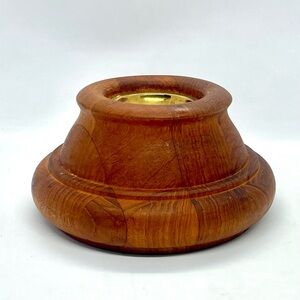 Dansk Candle Holder JHQ Staved Teak Mid Century Modern MCM Quistgaard Vintage